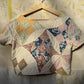 Old Aurora - Snow Antique Quilt Remnant Cropped Tee - Small