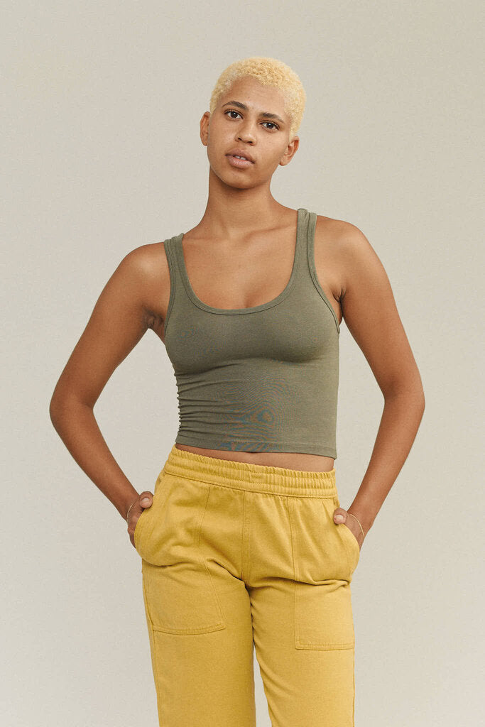 Jungmaven - Olive Green Sporty Tank - Small