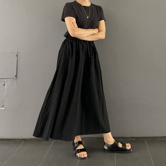 April Meets October - Black Easy Skirt - Small/Medium