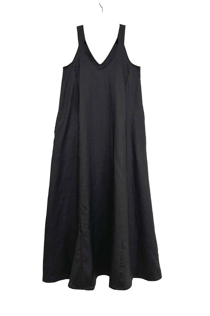 Curator - Mara Black Linen Dress - Large