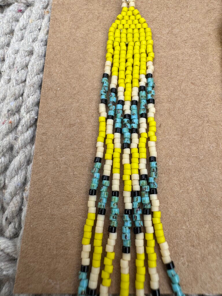 Waleia Creative - Cherokee Beadwork Earrings - Lime Friday