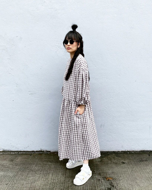 April Meets October - Lavender Checkered May Dress - One Size
