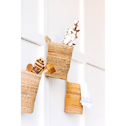 Amsha - Banana Leaf Sisal Hanging Storage Basket - Small