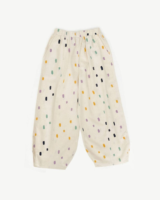 PO-EM - Block-printed Confetti Woven Cotton Palace Pants - Large