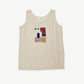 PO-EM - Meet-Me-Here Block-printed Long Cotton Tank - Small/Medium