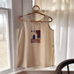 PO-EM - Meet-Me-Here Block-printed Long Cotton Tank - Small/Medium