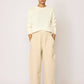 Laude the Label - Ivory Barrel Leg Denim Pants - Large