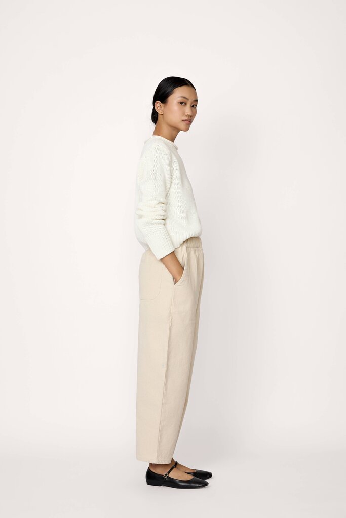 Laude the Label - Ivory Barrel Leg Denim Pants - Large