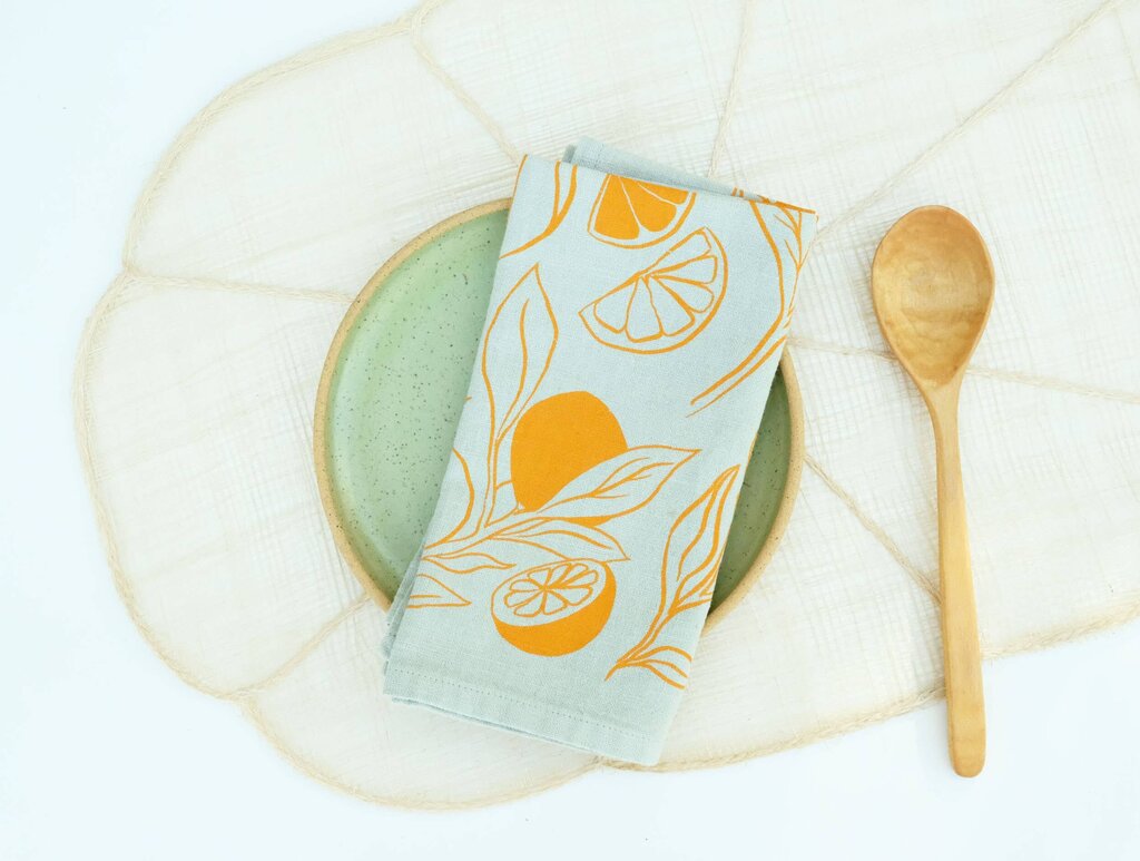 Elana Gabrielle - Clementine Linen Tea Towel