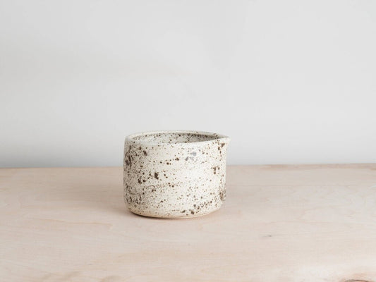 Utility Objects - Eggshell Splatterware Ceramic Chawan Matcha Bowl