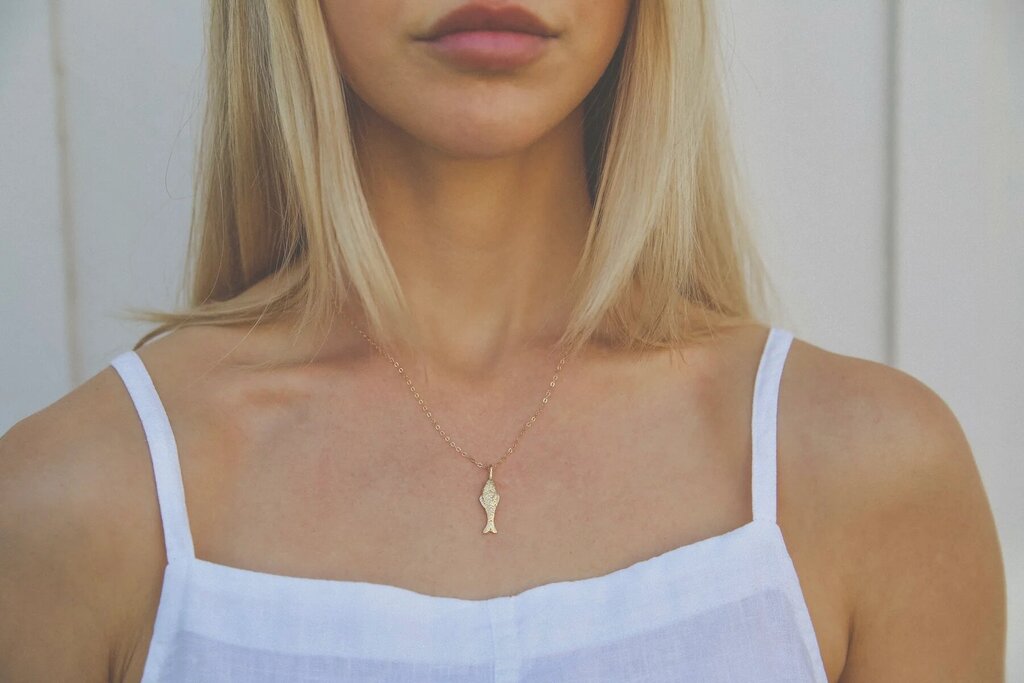 Mountainside Jewelry - Pescadero Gold Vermeil Pendant Necklace - 18" Cable Chain