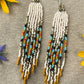 Waleia Creative - Cherokee Beadwork Earrings - Ivory + Primaries