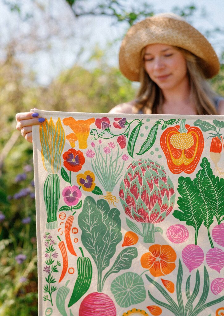Lili Arnold Studios - Veggie Garden Organic Cotton Tea Towel