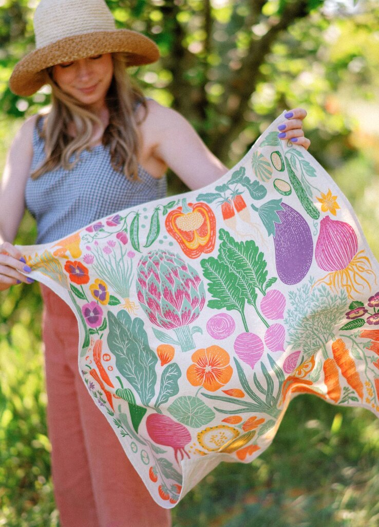 Lili Arnold Studios - Veggie Garden Organic Cotton Tea Towel