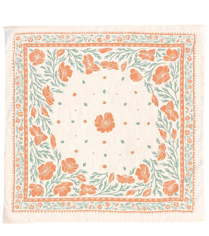Lili Arnold Studios - California Poppies Hemp & Organic Cotton Bandana