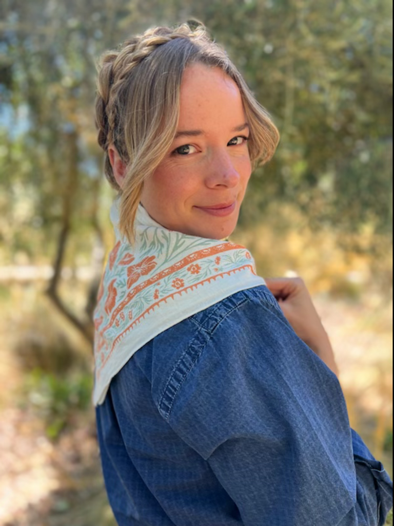 Lili Arnold Studios - California Poppies Hemp & Organic Cotton Bandana