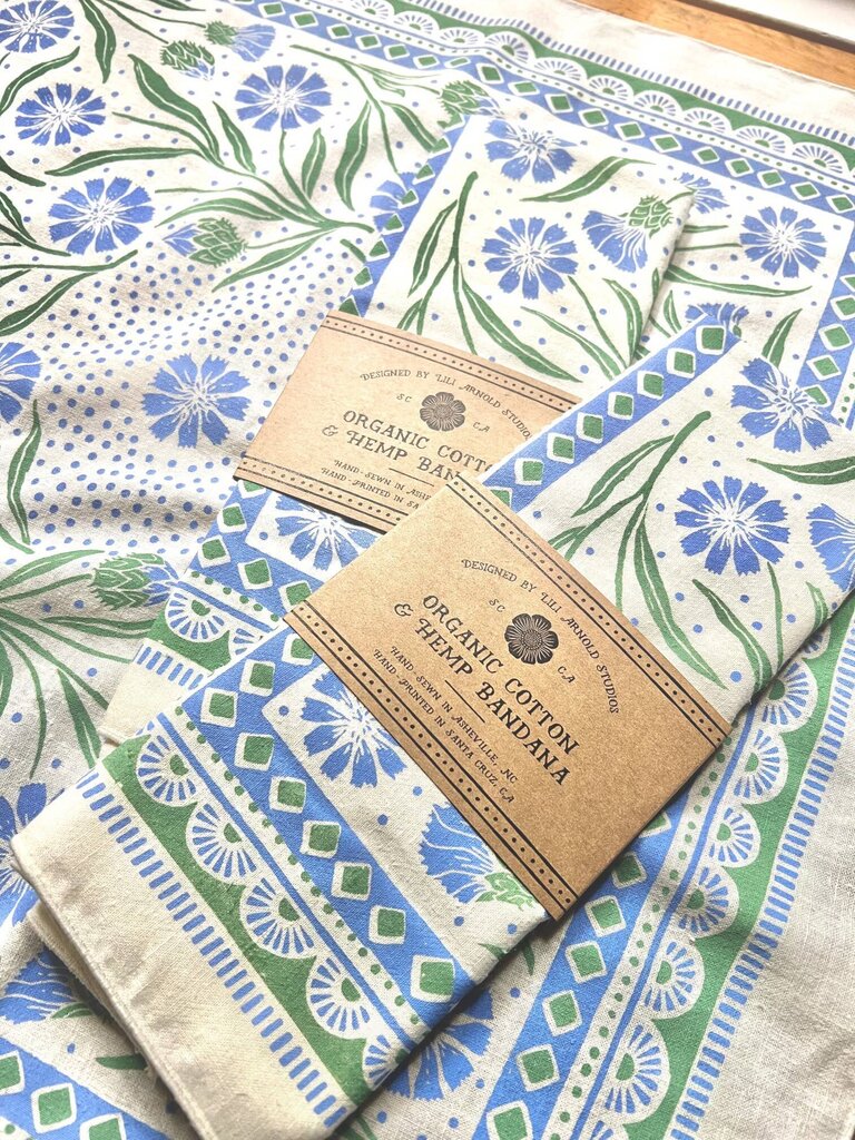 Lili Arnold Studios - Cornflowers Hemp & Organic Cotton Bandana
