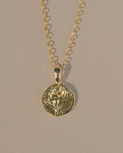 Mountainside Jewelry - Rosa Gold Vermeil Pendant Necklace - 18" Cable Chain