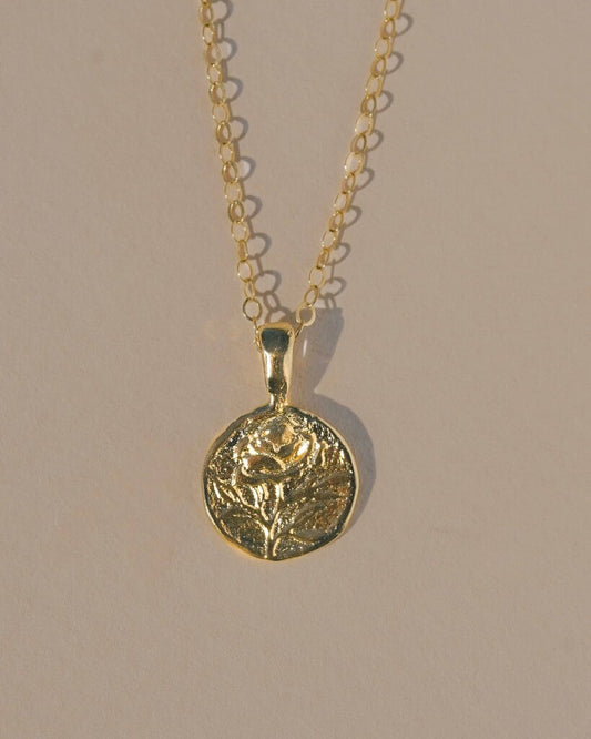 Mountainside Jewelry - Rosa Gold Vermeil Pendant Necklace - 20" Box Chain