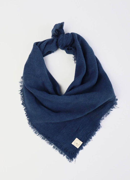 Eco Raw Studio - Plant-dyed Raw Silk Bandana - Solid Indigo