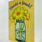 Old School Stationers - Local Letterpressed Notecard - Thanks a Bunch Mason Jar Bouquet