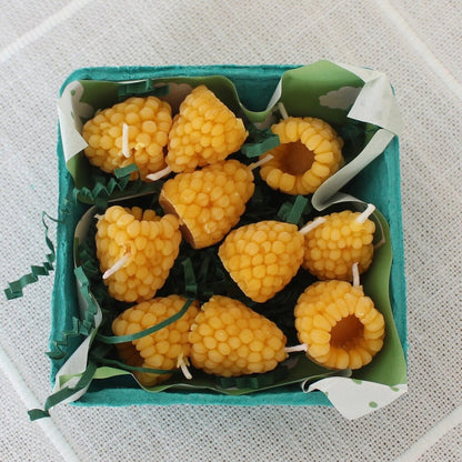 Happy Organics - Single Yellow Raspberry Beeswax Candle