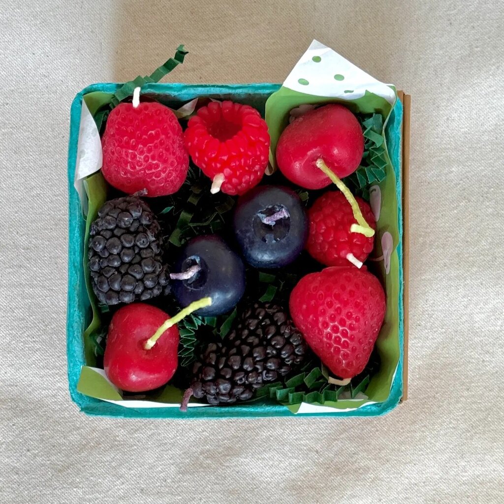 Happy Organics - Mixed Berries Beeswax Birthday Candles - Set of 10
