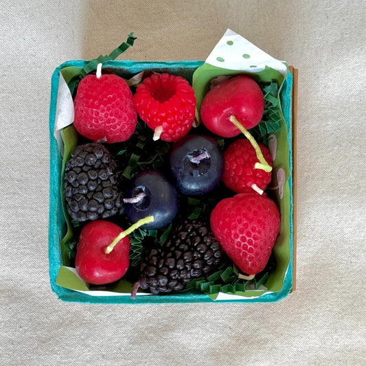 Happy Organics - Mixed Berries Beeswax Birthday Candles - Set of 10