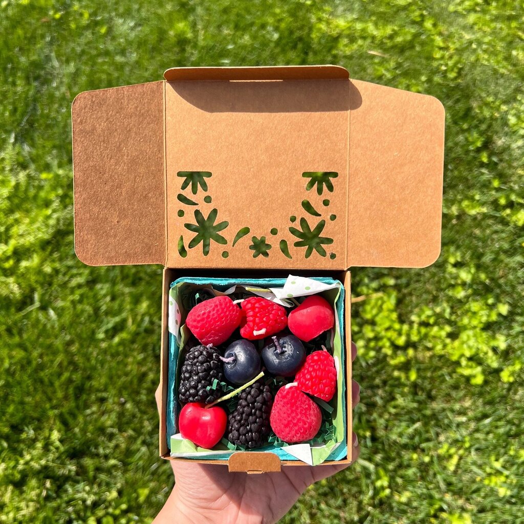 Happy Organics - Mixed Berries Beeswax Birthday Candles - Set of 10