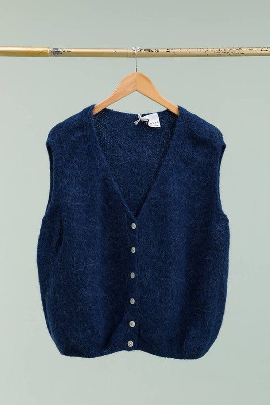 la maison des fibres naturelles - Marine Woolen Knit Vest - One Size
