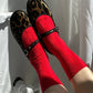 Le Bon Shoppe - Red Pointelle Cashmere-blend Socks