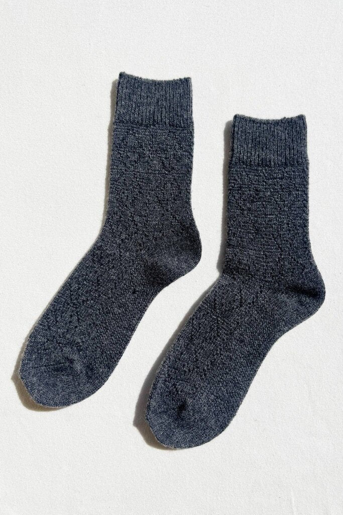 Le Bon Shoppe - Charcoal Pointelle Cashmere-blend Socks