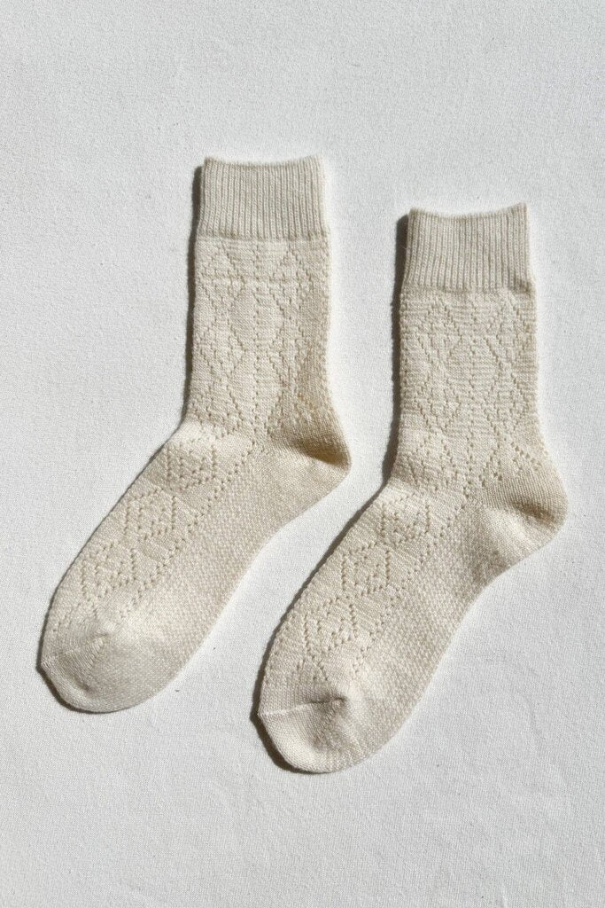 Le Bon Shoppe - Cream Pointelle Cashmere-blend Socks