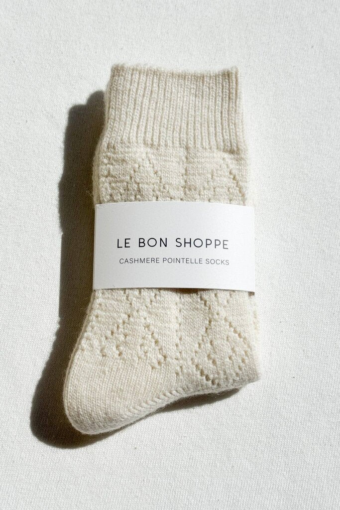 Le Bon Shoppe - Cream Pointelle Cashmere-blend Socks