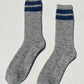 Le Bon Shoppe - Grey Confetti w/Blue Varsity Stripe Snow Socks