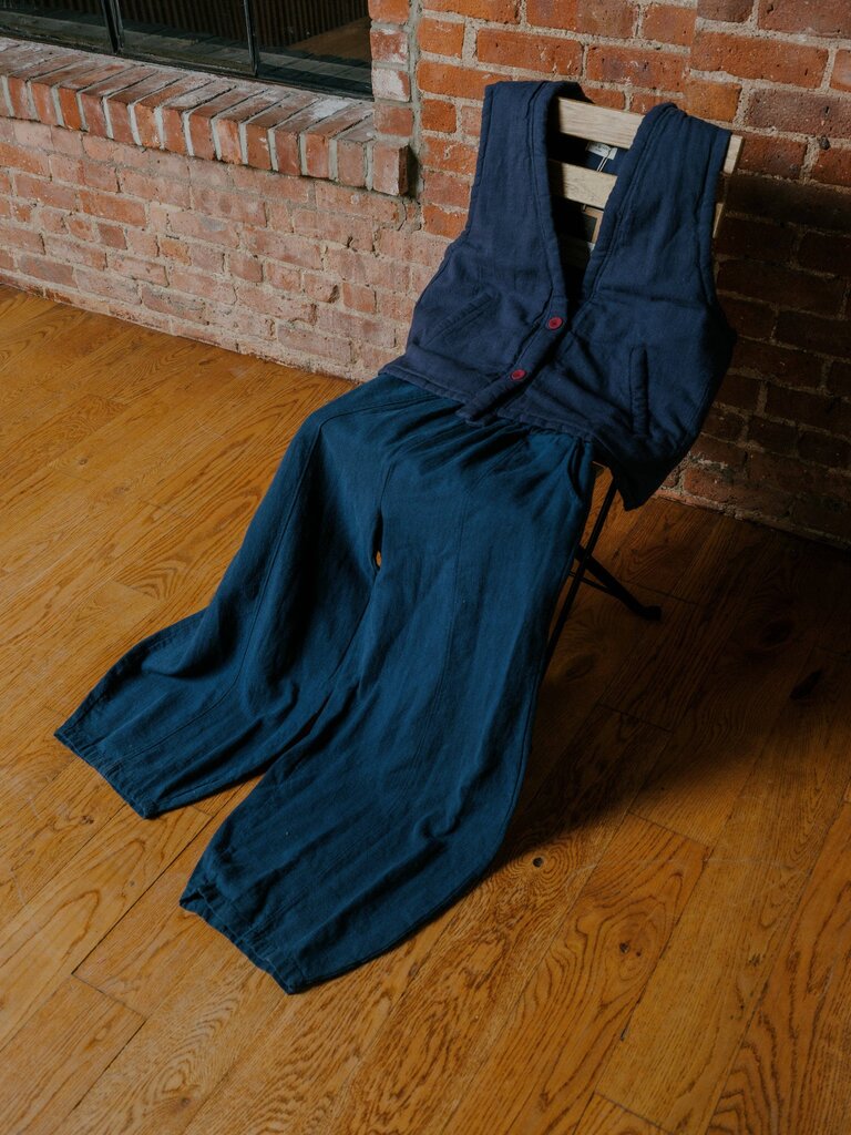 Belle Waera - Navy Blue Hanten Padded Vest - One Size