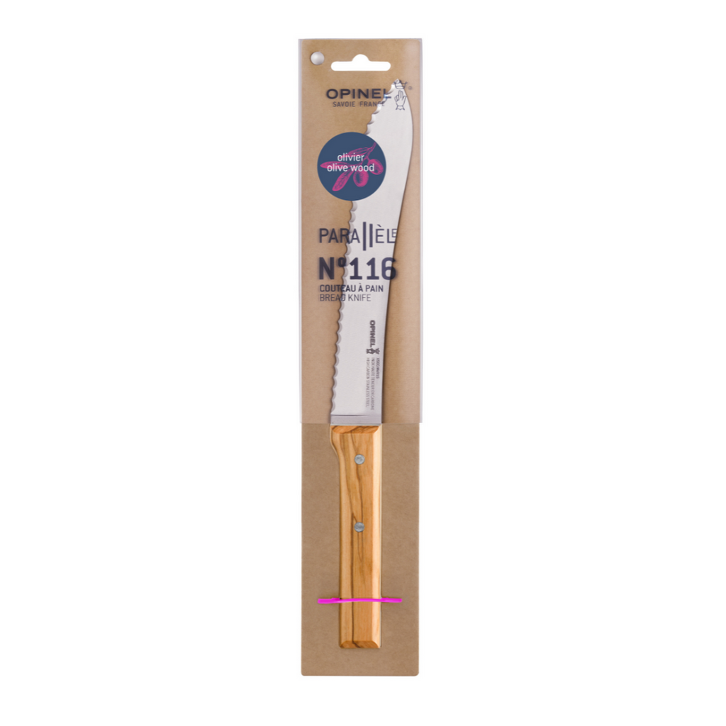 Opinel - Parallele Olive Wood Bread Knife