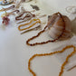 Canyon Leaf - Ombre Raw Baltic Amber Knotted Strand Necklace - Baby