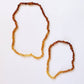 Canyon Leaf - Ombre Raw Baltic Amber Knotted Strand Necklace - Baby