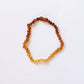 Canyon Leaf - Ombre Raw Baltic Amber Knotted Strand Necklace - Baby