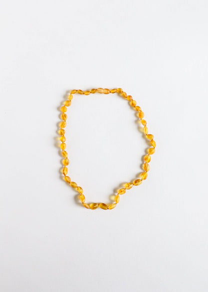 Canyon Leaf - Honey Baltic Amber Knotted Strand Necklace - Adult 16"