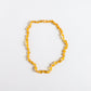 Canyon Leaf - Raw Honey Baltic Amber Knotted Strand Necklace - Baby