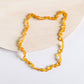 Canyon Leaf - Honey Baltic Amber Knotted Strand Necklace - Adult 16"