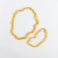 Canyon Leaf - Honey Baltic Amber Knotted Strand Necklace - Adult 16"