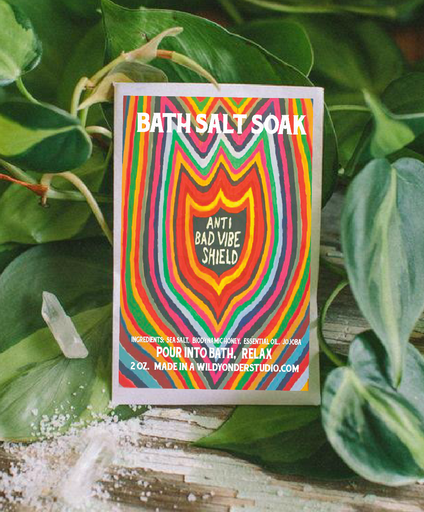 Wild Yonder Studios - Gem & Honey Infused Salt Soak + Scrub - Anti Bad Vibe Shield