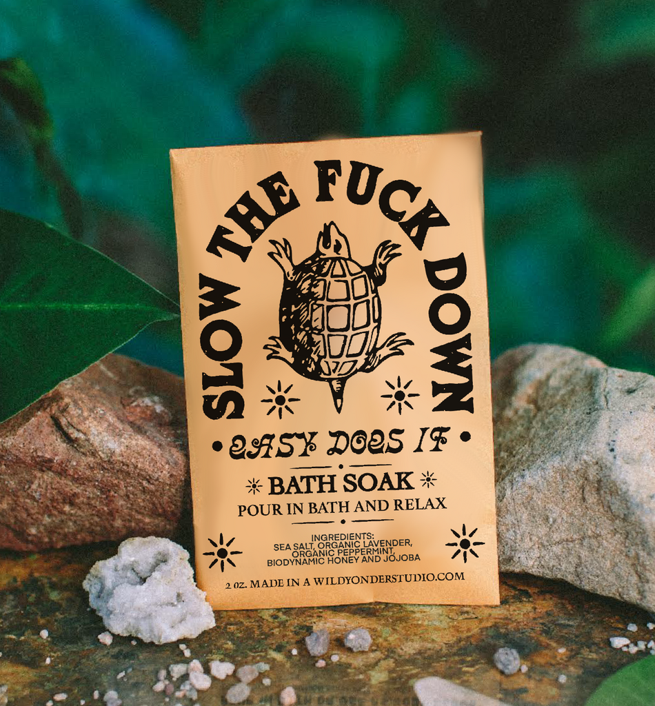 Wild Yonder Studios - Gem & Honey Infused Salt Soak + Scrub - Slow the F Down