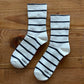 Le Bon Shoppe - Oat with Charcoal Stripes Wally Socks