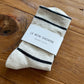 Le Bon Shoppe - Oat with Charcoal Stripes Wally Socks
