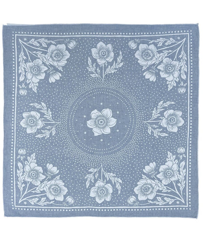 Lili Arnold Studios - Anemone Hemp & Org. Cotton Bandana - Dove Denim