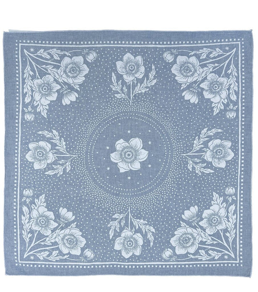 Lili Arnold Studios - Anemone Hemp & Org. Cotton Bandana - Dove Denim